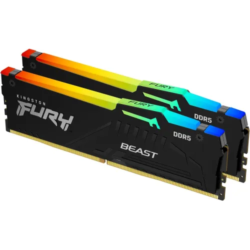 Память DDR5 2x32GB 6000MHz Kingston KF560C36BBEAK2-64 Fury Beast Black RGB RTL Gaming PC5-48000 CL36 DIMM 288-pin 1.35В kit single rank с радиатором Ret