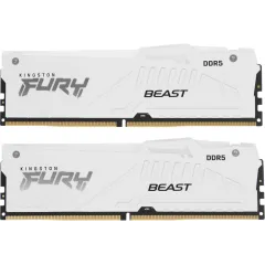 Память DDR5 2x32GB 6000MHz Kingston KF560C36BWEAK2-64 Fury Beast White Expo RGB RTL Gaming PC5-48000 CL36 DIMM 288-pin 1.35В dual rank с радиатором Ret