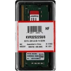 Память DDR4 8Gb 3200MHz Kingston KVR32S22S8/8 VALUERAM RTL PC4-25600 CL22 SO-DIMM 260-pin 1.2В single rank Ret