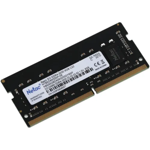 Память DDR4 8Gb 3200MHz Netac NTBSD4N32SP-08 Basic RTL PC4-25600 CL22 SO-DIMM 260-pin 1.2В single rank Ret