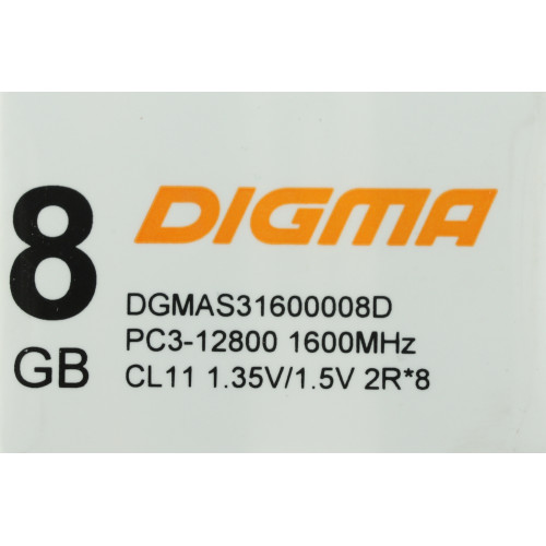 Память DDR3 8GB 1600MHz Digma DGMAS31600008D RTL PC3-12800 CL11 SO-DIMM 204-pin 1.35В dual rank Ret