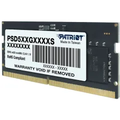 Память DDR5 16GB 5600MHz Patriot PSD516G560081S Signature RTL PC5-44800 CL46 SO-DIMM 262-pin 1.1В single rank Ret