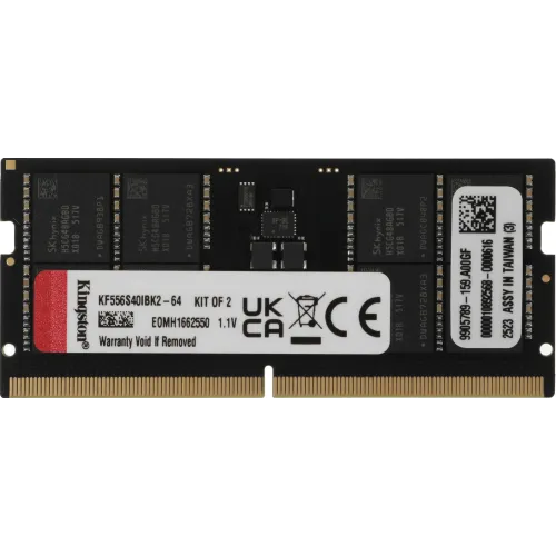 Память DDR5 2x32GB 5600MHz Kingston KF556S40IBK2-64 Fury Impact RTL PC5-44800 CL40 SO-DIMM 262-pin 1.1В dual rank Ret