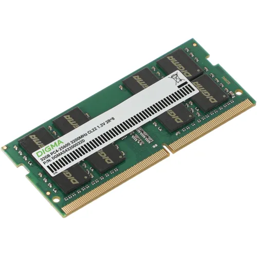 Память DDR4 32GB 3200MHz Digma DGMAS43200032D RTL PC4-25600 CL22 SO-DIMM 260-pin 1.2В dual rank Ret
