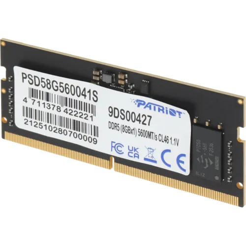 Память DDR5 8GB 5600MHz Patriot PSD58G560041S Signature Line RTL PC5-44800 CL46 SO-DIMM 262-pin 1.1В single rank Ret