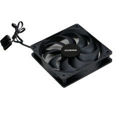 Вентилятор для корпуса Digma DFAN-120-9 120х120x25 черный 3-pin 4-pin (Molex) 23дБ (упак.:1шт) Ret