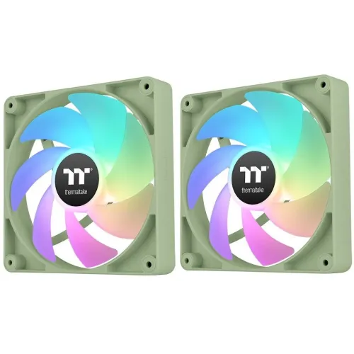 Вентилятор для корпуса Thermaltake CT120 Sync Matcha ARGB 120х120x25 зеленый 4-pin 25.8дБ (упак.:2шт) (CL-F202-PL12MG-A) Ret