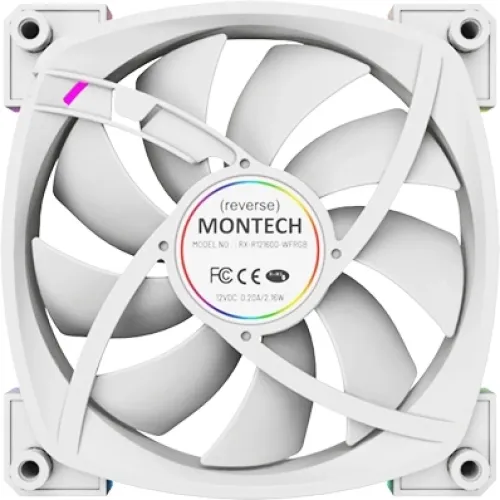 Вентилятор для корпуса Montech RX120 Reverse ARGB 120х120x25 белый 4-pin 27дБ (RX120 PWM WHITE) Ret