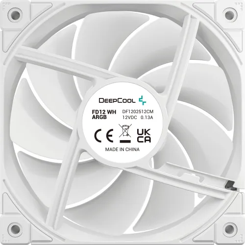 Вентилятор для корпуса Deepcool FD12 ARGB 120х120x25 белый 4-pin 26.9дБ (R-FD12-WHAPN1-G) Ret