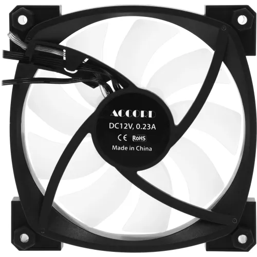 Вентилятор для корпуса Accord ACC-U12 ARGB 120х120x25 черный 4-pin 18.1дБ (ACC-U12 ARGB BLACK) brown box