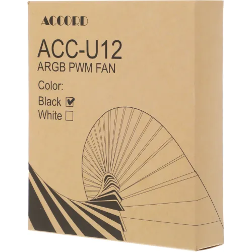 Вентилятор для корпуса Accord ACC-U12 ARGB 120х120x25 черный 4-pin 18.1дБ (ACC-U12 ARGB BLACK) brown box