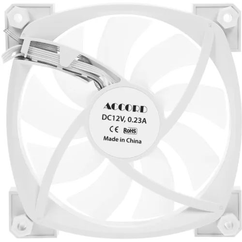 Вентилятор для корпуса Accord ACC-U12 ARGB 120х120x25 белый 4-pin 18.3дБ (ACC-U12 ARGB WHITE) brown box