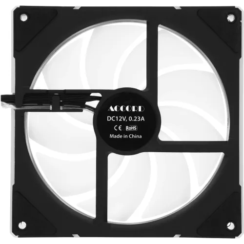 Вентилятор для корпуса Accord ACC-YF14 ARGB 140х140x25 черный 4-pin 16дБ (ACC-YF14 ARGB BLACK) brown box