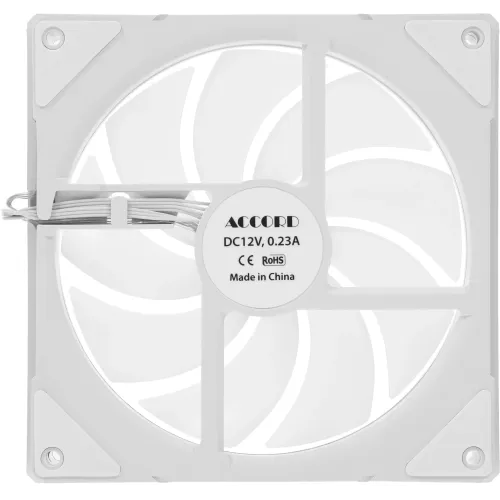 Вентилятор для корпуса Accord ACC-YF14 ARGB 140х140x25 белый 4-pin 16дБ (ACC-YF14 ARGB WHITE) brown box