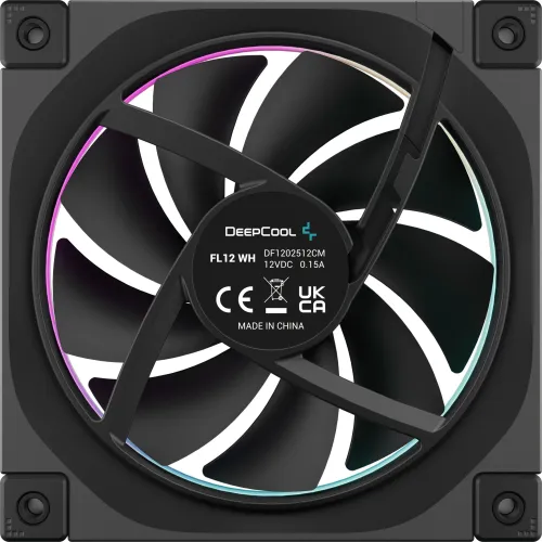Вентилятор для корпуса Deepcool FL12 ARGB 120х120x25 черный 4-pin 32дБ (R-FL12-BKAPN1-G) Ret
