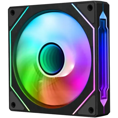 Вентилятор для корпуса Bloody CF-12 LCD ARGB 120х120x25 черный 4-pin 32дБ (упак.:1шт) (CF-12-ARGB120-BK) Ret