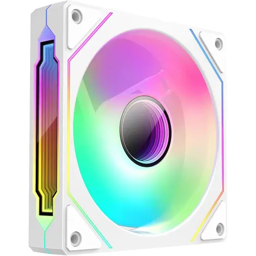 Вентилятор для корпуса Bloody CF-12 LCD ARGB 120х120x25 белый 4-pin 32дБ (упак.:1шт) (CF-12-ARGB120-WH) Ret