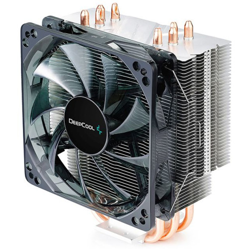 Устройство охлаждения(кулер) Deepcool Gammaxx 400 Blue Basic одноцветная Soc-AM5/AM4/1200/1700/1851 черный 4-pin 18-30dB Al+Cu 130W 640gr Ret (DP-MCH4-GMX400P-BL)