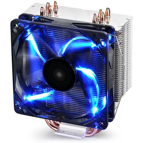Устройство охлаждения(кулер) Deepcool Gammaxx 400 Blue Basic одноцветная Soc-AM5/AM4/1200/1700/1851 черный 4-pin 18-30dB Al+Cu 130W 640gr Ret (DP-MCH4-GMX400P-BL)