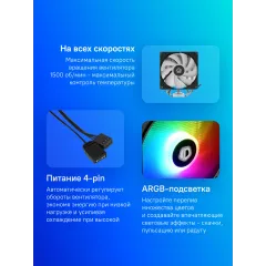 Устройство охлаждения(кулер) ID-Cooling SE-214-XT ARGB Soc-AM5/AM4/1200/1700/1851 черный 4-pin 16-29dB Al+Cu 180W 810gr Ret (SE-214-XT ARGB)