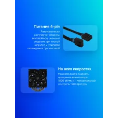 Устройство охлаждения(кулер) ID-Cooling SE-206-XT Soc-AM5/AM4/1200/1700/1851 черный 4-pin 15-35dB Al+Cu 250W 1100gr Ret