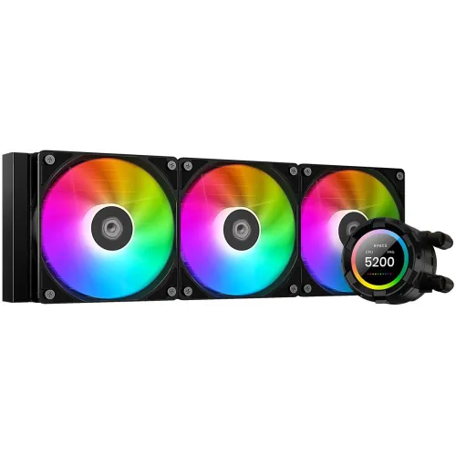 Система водяного охлаждения ID-Cooling SL360 XE ARGB Soc-AM5/AM4/1200/1700/1851 черный 4-pin 14-30dB Al+Cu LCD 350W Ret