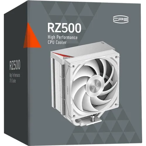 Устройство охлаждения(кулер) PcCooler RZ500 Soc-AM5/AM4/1200/1700/1851 белый 4-pin 32dB Al+Cu 250W Ret (RZ500-WHNWNX-GL)