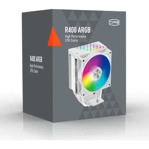 Устройство охлаждения(кулер) PcCooler R400 ARGB Soc-AM5/AM4/1200/1700/1851 белый 4-pin 18-30dB Al+Cu 180W Ret (R400-WHAWYX-US)