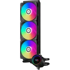 Система водяного охлаждения PcCooler DA360 BK ARGB Soc-AM5/AM4/1200/1700/1851 черный 4-pin 33.8dB Al 300W Ret (DA360-BKAWXX-GL)