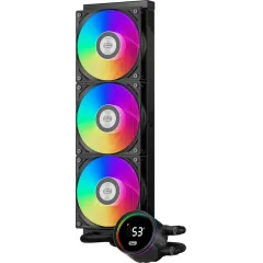 Система водяного охлаждения PcCooler DA360 Pro Digital BK ARGB Soc-AM5/AM4/1200/1700/1851 черный 4-pin 33.7dB Al LCD 300W Ret (DA360PRO-BKAWXL-GL)