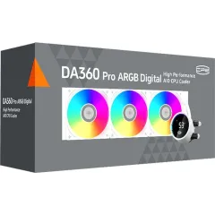 Система водяного охлаждения PcCooler DA360 Pro Digital ARGB Soc-AM5/AM4/1200/1700/1851 белый 4-pin 33.7dB Al LCD 300W Ret (DA360PRO-WHAWXL-GL)