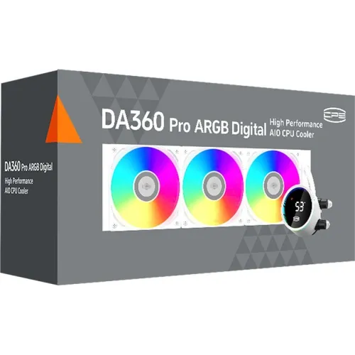 Система водяного охлаждения PcCooler DA360 Pro Digital ARGB Soc-AM5/AM4/1200/1700/1851 белый 4-pin 33.7dB Al LCD 300W Ret (DA360PRO-WHAWXL-GL)