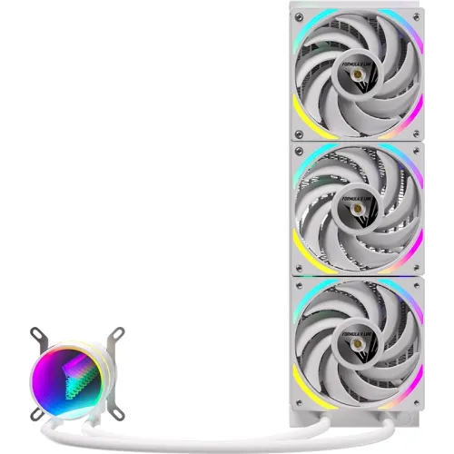 Система водяного охлаждения Formula Oasis L360 ARGB Soc-AM5/AM4/1200/2066/1700/1851 белый 4-pin 1-27dB Al+Cu 360W Ret (OASIS L360 ARGB WH)