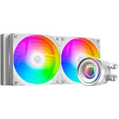 Система водяного охлаждения ID-Cooling FX240 Inf ARGB Soc-AM5/AM4/1200/1700/1851 белый 4-pin 27.2dB Al 300W Ret (FX240 INF WHITE)