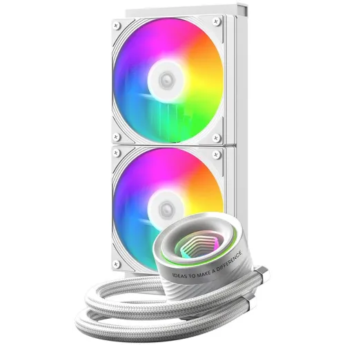 Система водяного охлаждения ID-Cooling FX240 Inf ARGB Soc-AM5/AM4/1200/1700/1851 белый 4-pin 27.2dB Al 300W Ret (FX240 INF WHITE)