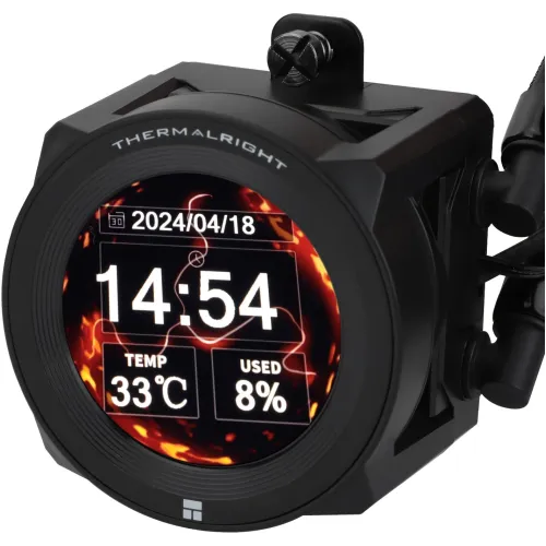 Система водяного охлаждения Thermalright Core Vision 360 ARGB Soc-AM5/AM4/1200/1700/1851 черный 4-pin 28.1dB Al LCD Ret (C-VISION-360-BL)