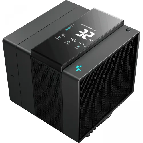 Устройство охлаждения(кулер) Deepcool Assassin IV VC Vision Soc-AM5/AM4/1200/2066/1700/1851 черный 4-pin 22.6-29.3dB Al+Cu LCD 300W 1780gr Ret (R-ASN4-BKNVMD-G)