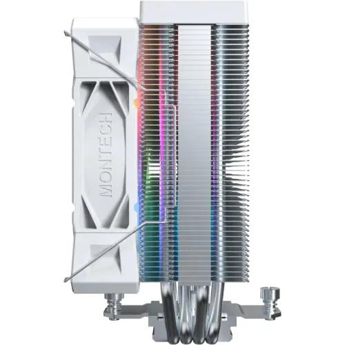 Устройство охлаждения(кулер) Montech NX400 ARGB Soc-AM5/AM4/1200/1700/1851 белый 4-pin 34.17dB Al+Cu 220W 874gr Ret (NX400ARGBWH)