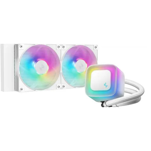 Система водяного охлаждения Deepcool LE240 WH V2 ARGB Soc-AM5/AM4/1200/1700/1851 белый 4-pin 28.2-31.6dB Al 220W 1359gr Ret (R-LE240-WHAMMN-G-2)