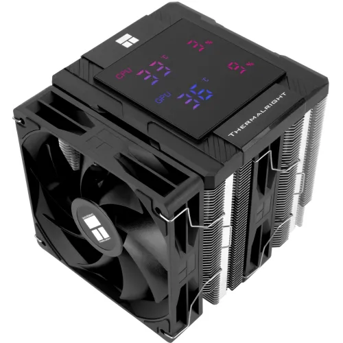 Устройство охлаждения(кулер) Thermalright Peerless Assassin 120 Digital Soc-AM5/AM4/1200/1700/1851 черный 4-pin 25.6dB Al+Cu LCD Ret (PA120-DIGITAL-BL)
