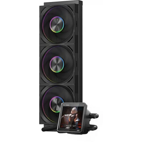 Система водяного охлаждения PcCooler DT360 Display ARGB Soc-AM5/AM4/1200/1700/1851 черный 4-pin 15-33.1dB Al LCD 320W Ret (DT360-BKAWXY-GL)