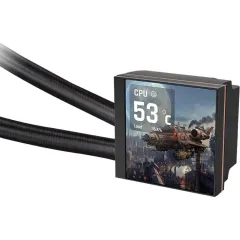 Система водяного охлаждения Thermaltake MAGFloe 360 Ultra ARGB Soc-AM5/AM4/1200/1700/1851 черный 4-pin 30.6-32.5dB Al LCD 355W Ret (CL-W432-PL12SW-A)