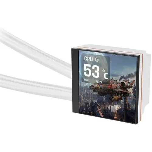 Система водяного охлаждения Thermaltake MAGFloe 420 Ultra Snow ARGB Soc-AM5/AM4/1200/1700/1851 белый 4-pin 34.5-38.8dB Al LCD 360W Ret (CL-W452-PL14SW-A)