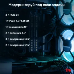 ПК IRU Planio 310H6SEV MT i3 12100 (3.3) 16Gb SSD256Gb UHDG 730 FreeDOS GbitEth 400W черный (RUS) (2112581)