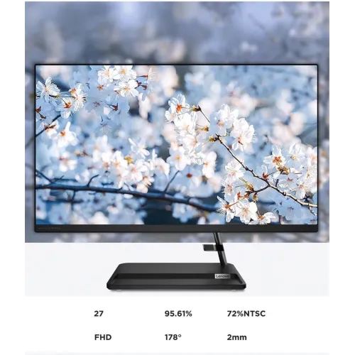 Моноблок Lenovo XiaoXin 27" Full HD i5 12450H (2) 16Gb SSD512Gb UHDG Windows 11 Pro GbitEth WiFi BT 90W клавиатура мышь Cam черный 1920x1080