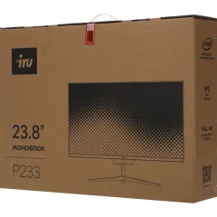 Моноблок IRU P233 23.8" Full HD i3 1220P (1.5) 16Gb SSD512Gb UHDG CR Windows 11 Pro 64 GbitEth WiFi BT 65W Cam черный 1920x1080