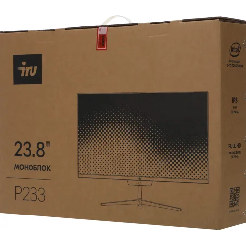 Моноблок IRU P233 23.8" Full HD i3 1220P (1.5) 16Gb SSD512Gb UHDG CR Windows 11 Pro 64 GbitEth WiFi BT 65W Cam черный 1920x1080