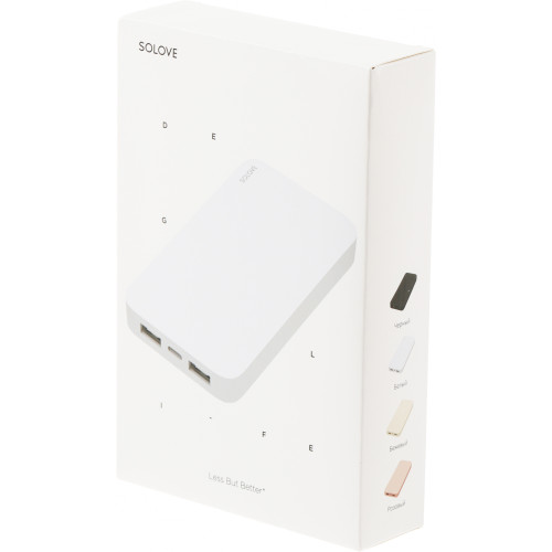 Мобильный аккумулятор Solove 003M 20000mAh QC3.0 18W 3A 2xUSB-A/USB-C белый (003M WHITE RUS)