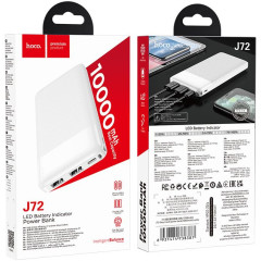 Мобильный аккумулятор Hoco J72 Easy travel 10000mAh 2A 2xUSB-A белый (J72 EASY TRAVEL WHITE)