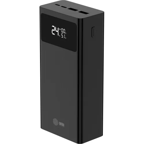 Мобильный аккумулятор Cactus CS-PBFSKA-30000 30000mAh 22.5W 4.5A USB-A/USB-C черный